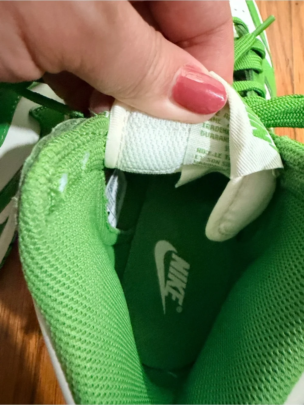 Nike women High-Top Sneakers in Green and White worn once only